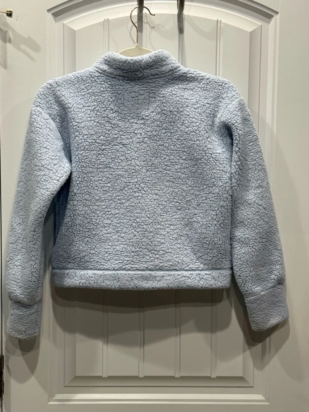 Athleta Girl’s Size M 8/ 10 Blue Sherpa Full Zip Fleece Jacket GUC